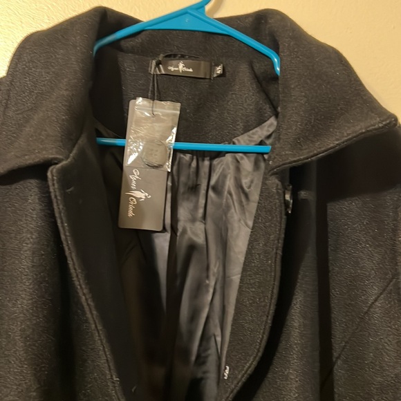 NWT Agnes Orinda Plus Size Overcoat Single Breasted Belted Long Peacoat Sz 4X - Picture 7 of 8